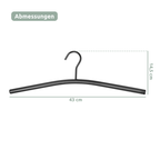Kleiderbügel Set I 3x Bügel I Pulverbeschichtet Schwarz aus Edelstahl I für Jacken, Pullover