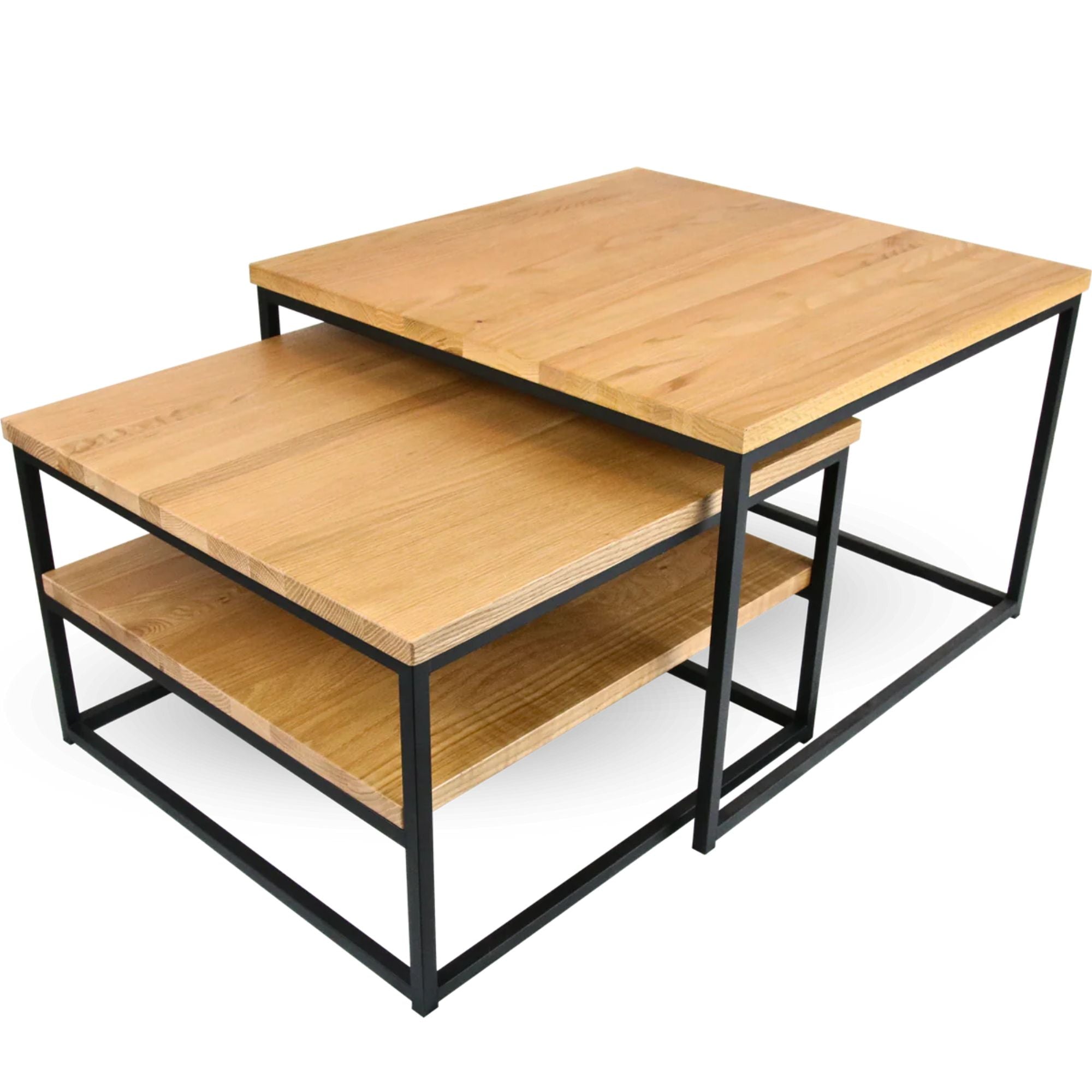2er-Set Couchtisch aus Eiche