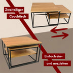2er-Set Couchtisch aus Eiche