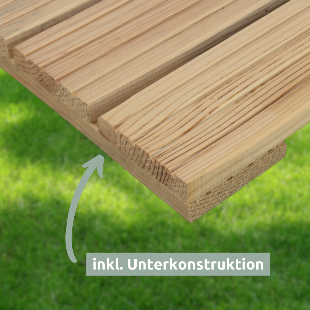 Holzfliese aus Kiefernholz95 x 95 cm