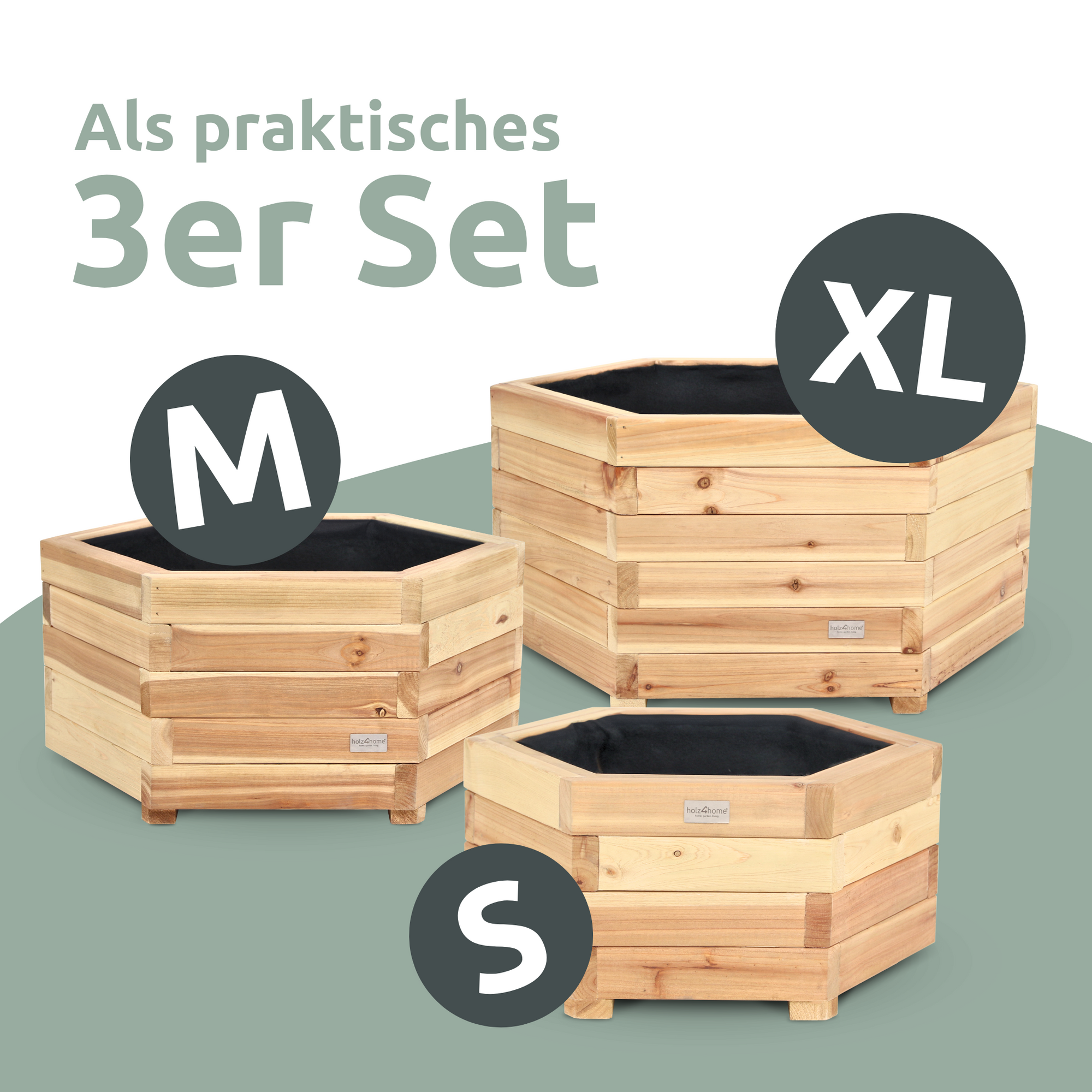3er Set Outdoor Pflanzenkübel