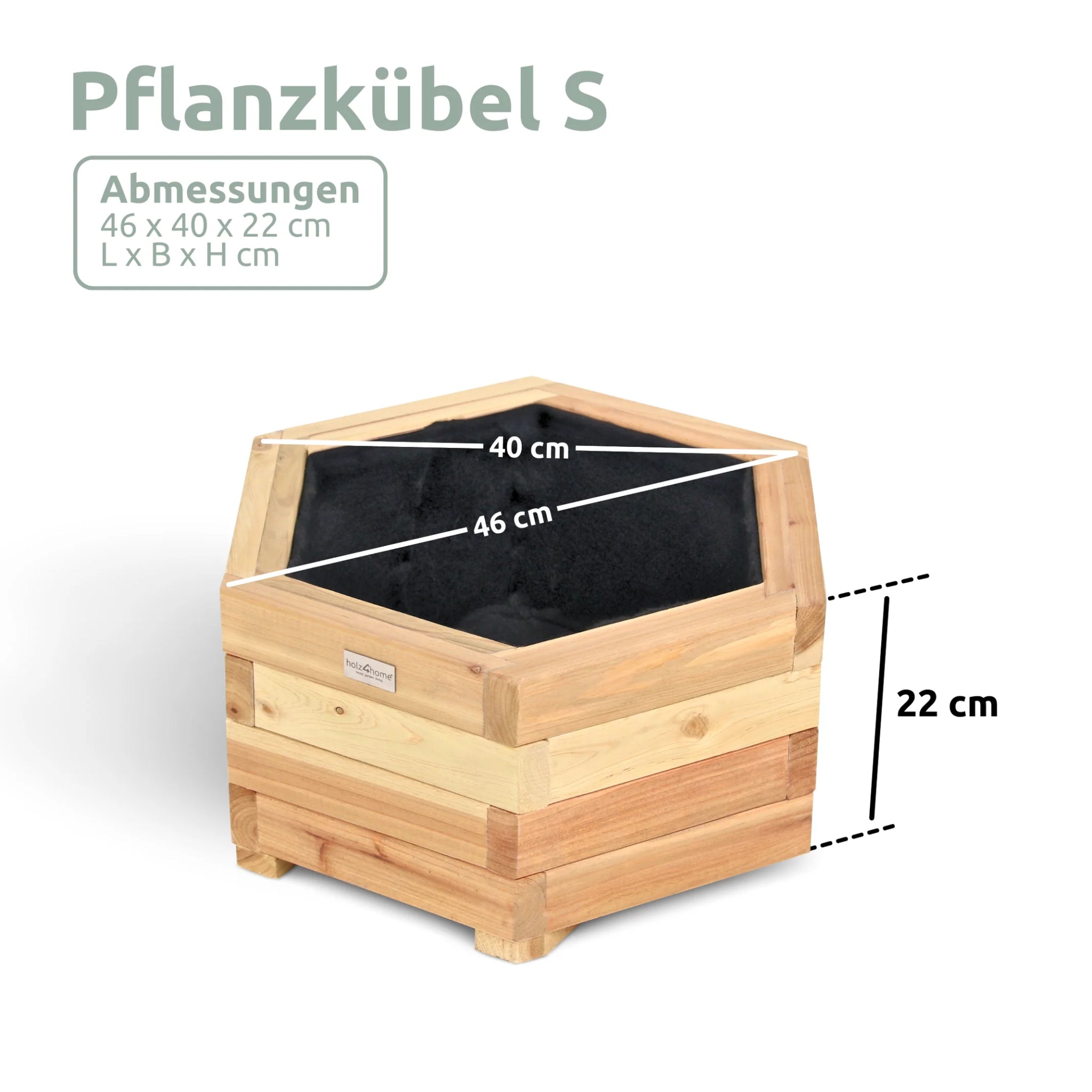 H4H154Masse_2_Bild_7 Outdoor Pflanzenkübel 6-eckig aus Kiefernholz
