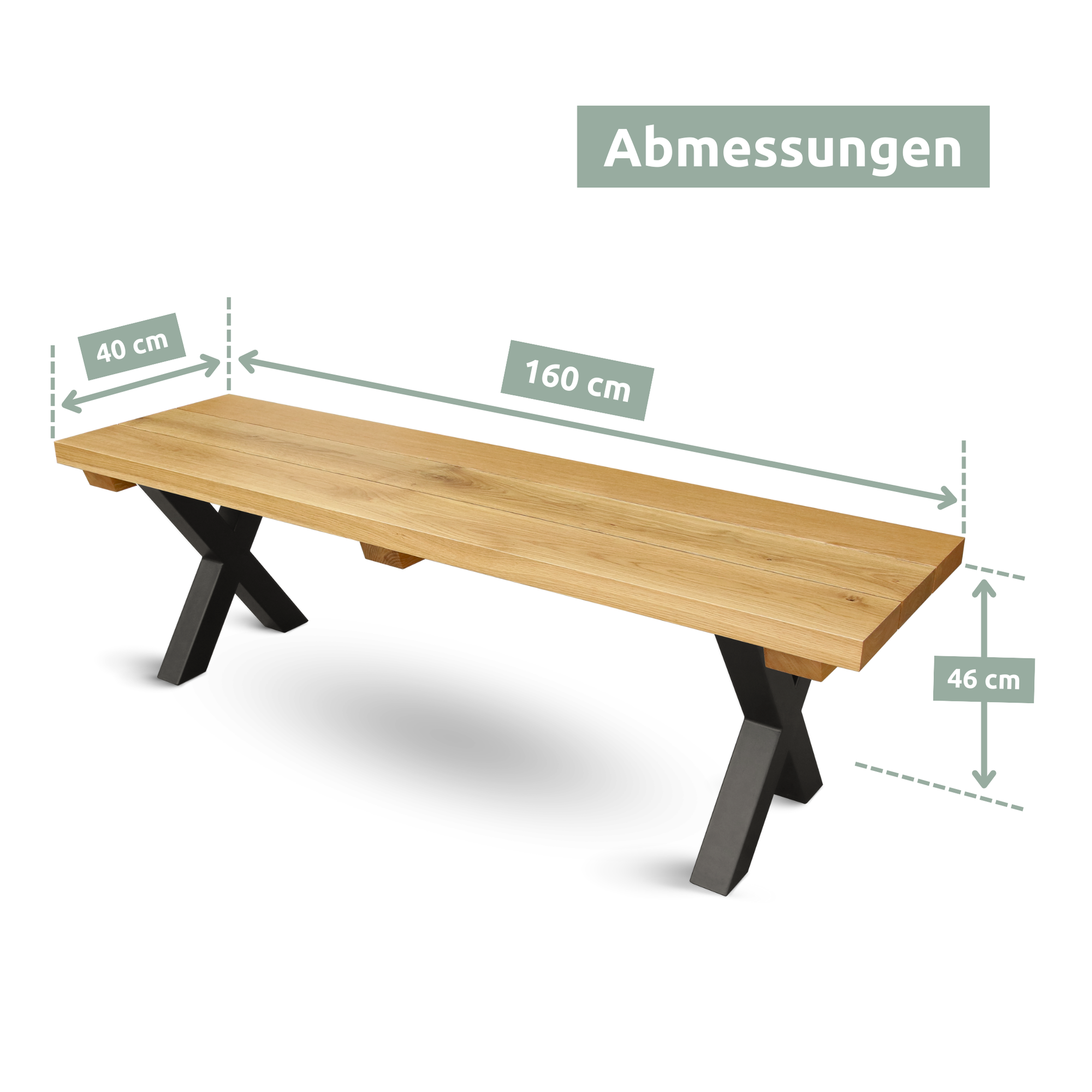 Eichenmöbel für Aussenbereich 40mm EicheBank