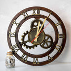 H4H166Bild Wanduhr Zahnrad aus Birkenholz