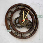 H4H166Masse Wanduhr Zahnrad aus Birkenholz