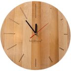 Wanduhr „Dots round“ aus massiver Eiche