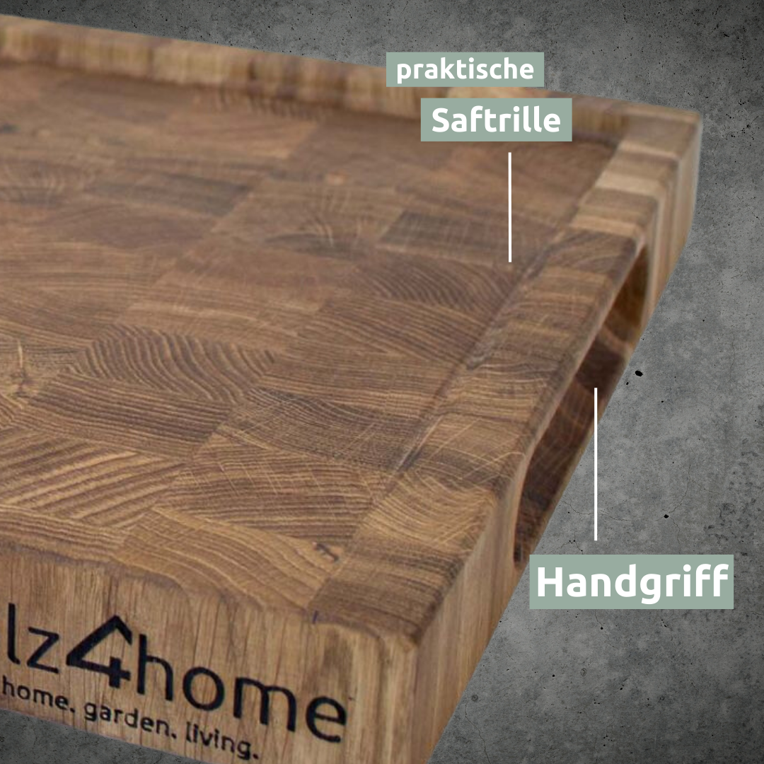 Schneidebrett | Steakbrett Stirnholz Eiche L=43 cm