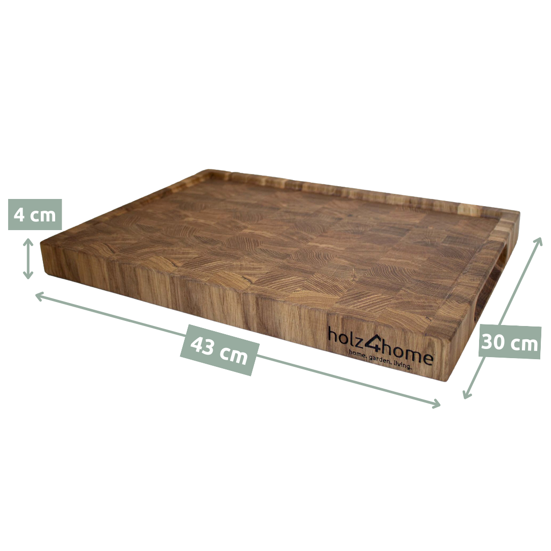 Schneidebrett | Steakbrett Stirnholz Eiche L=43 cm