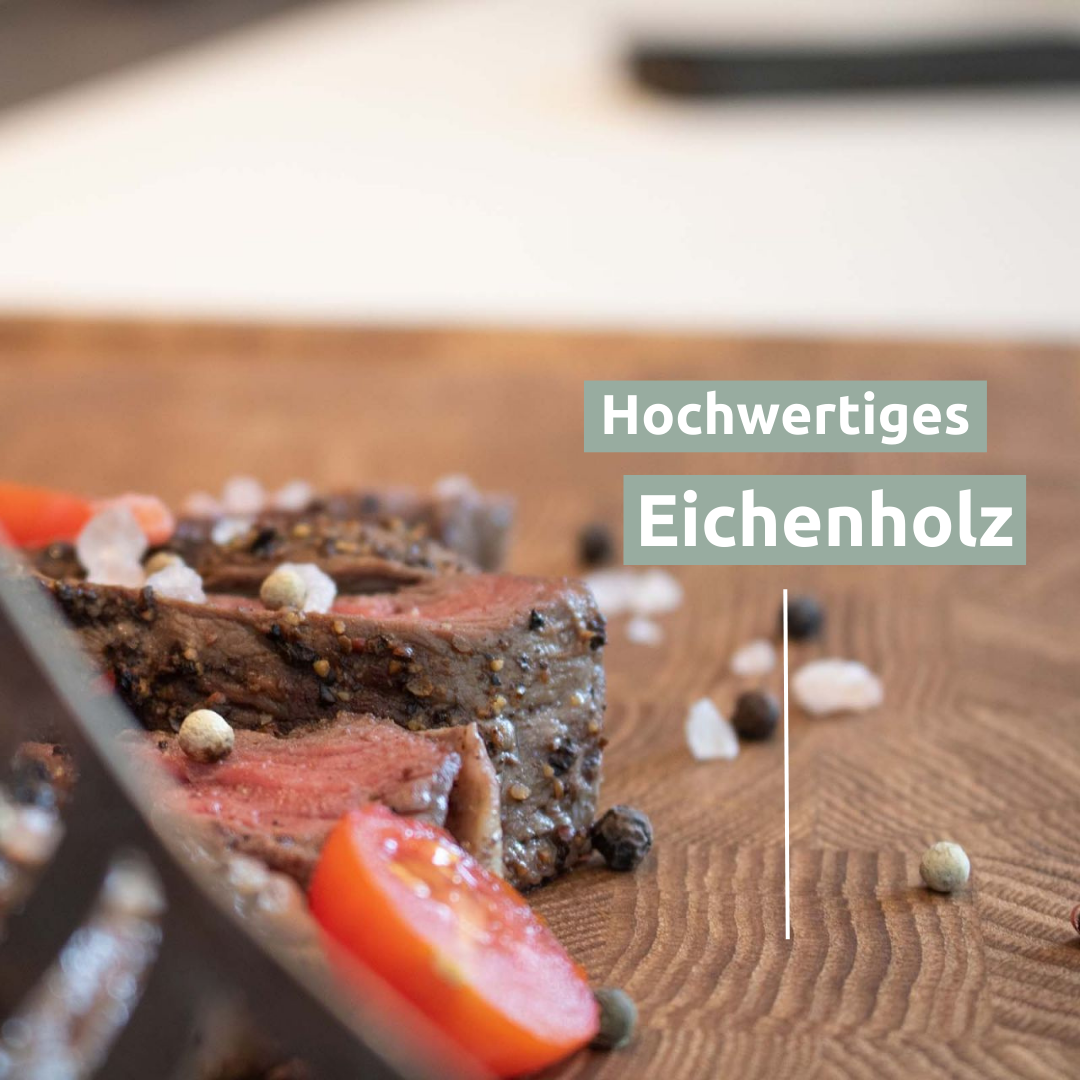 Schneidebrett | Steakbrett Stirnholz Eiche L=43 cm