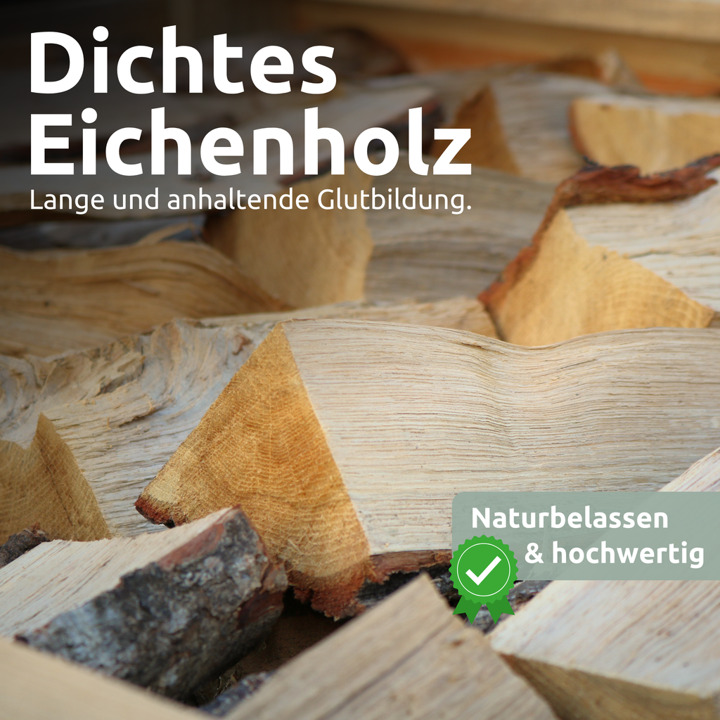 Brennholz Eiche Kammergetrocknet 25 cm 1RM/ 1,6 SRM
