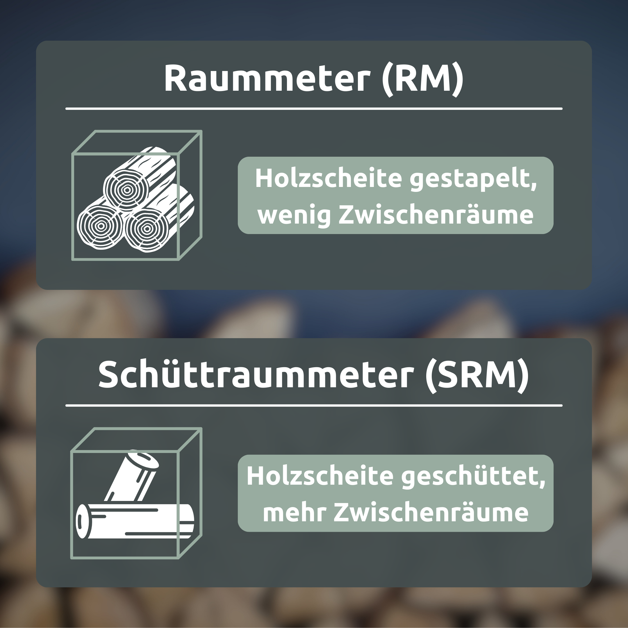 Brennholz Eiche Kammergetrocknet 25 cm 1RM/ 1,6 SRM