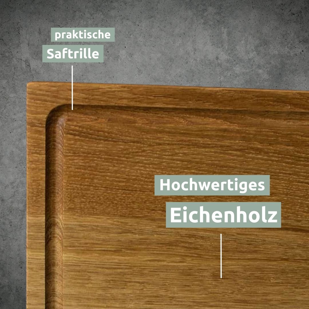 Servier- und Schneidebrett Alina aus Massivholz Eiche