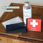 H4H212Holzarten „Maschas Pflegeset“ für hochwertige Küchen- und Schneidebretter, biologisches Naturöl für alle Holzarten, Holzpflege, Erste Hilfe für Ihr Holz