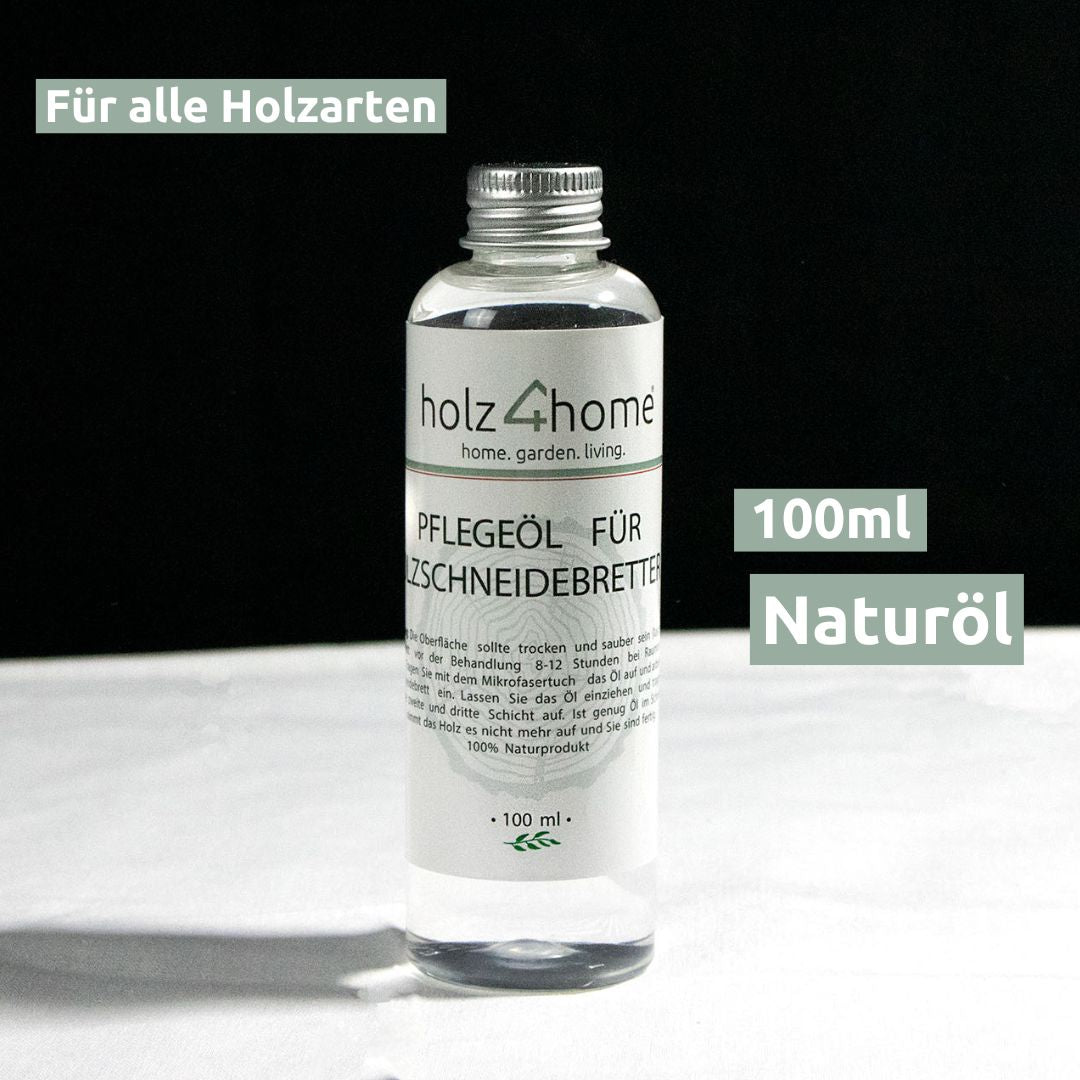 H4H212Oel „Maschas Pflegeset“ für hochwertige Küchen- und Schneidebretter, biologisches Naturöl für alle Holzarten, Holzpflege, Erste Hilfe für Ihr Holz
