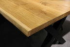 Tischplatte aus massiver Eiche mit Baumkante 4cm Stärke verschiedene Maße 120 x 70 cm