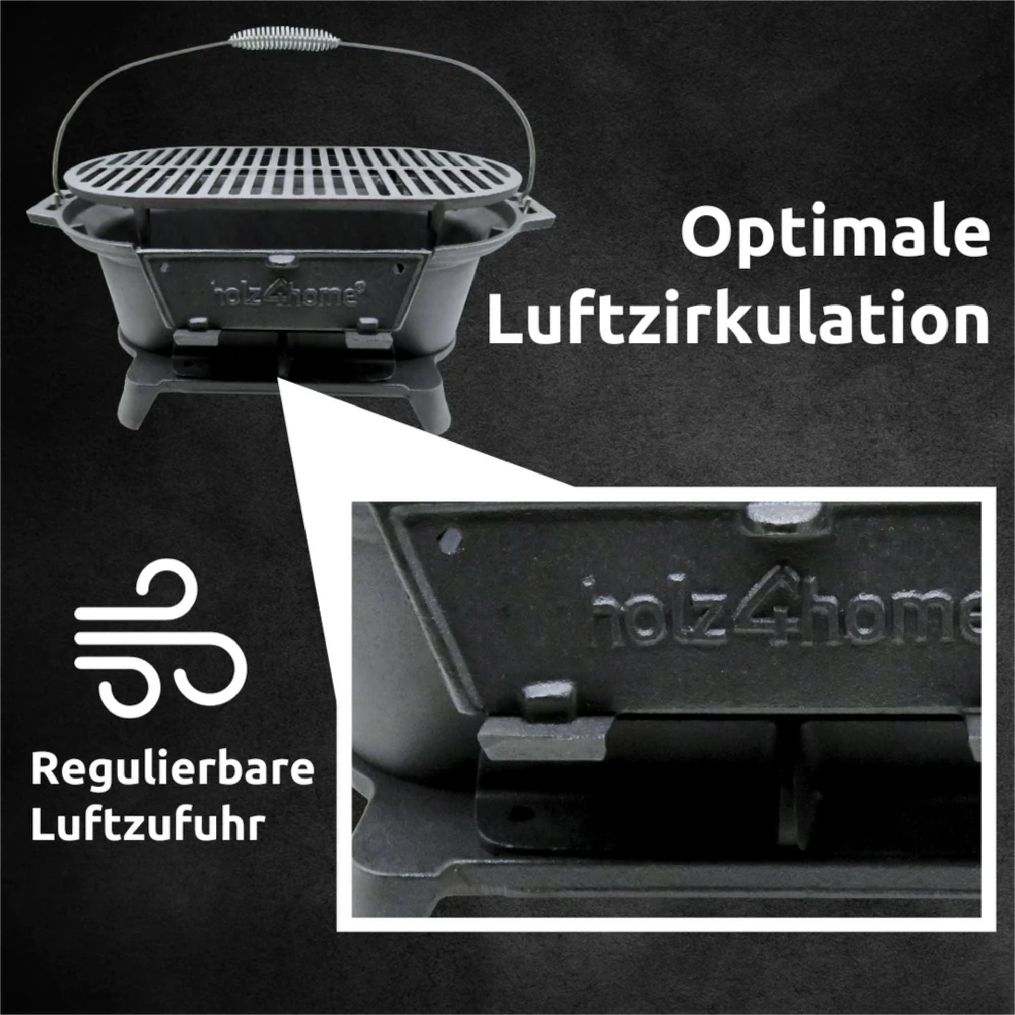 XXL Gusseisen Holzkohle Grill mit Grillrost | Camping Grill, Hibachi Style