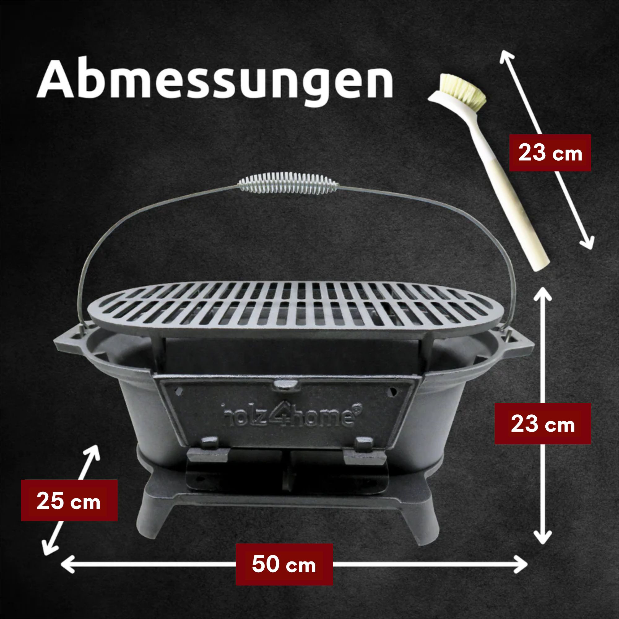 XXL Gusseisen Holzkohle Grill mit Grillrost | Camping Grill, Hibachi Style