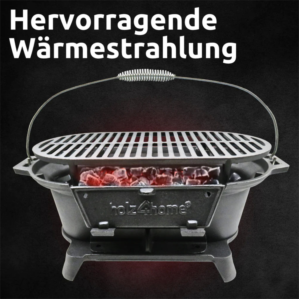 XXL Gusseisen Holzkohle Grill mit Grillrost | Camping Grill, Hibachi Style