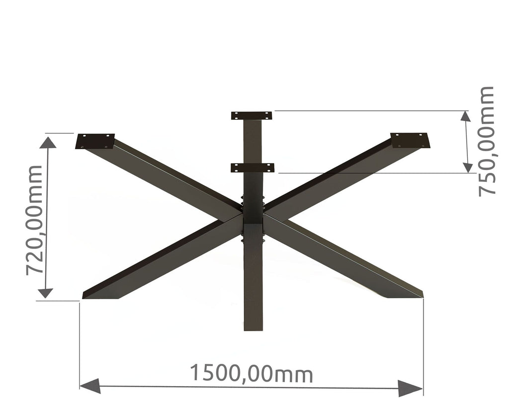 Hora Spider Tischgestell Mittelfuß aus Metall schwarz
