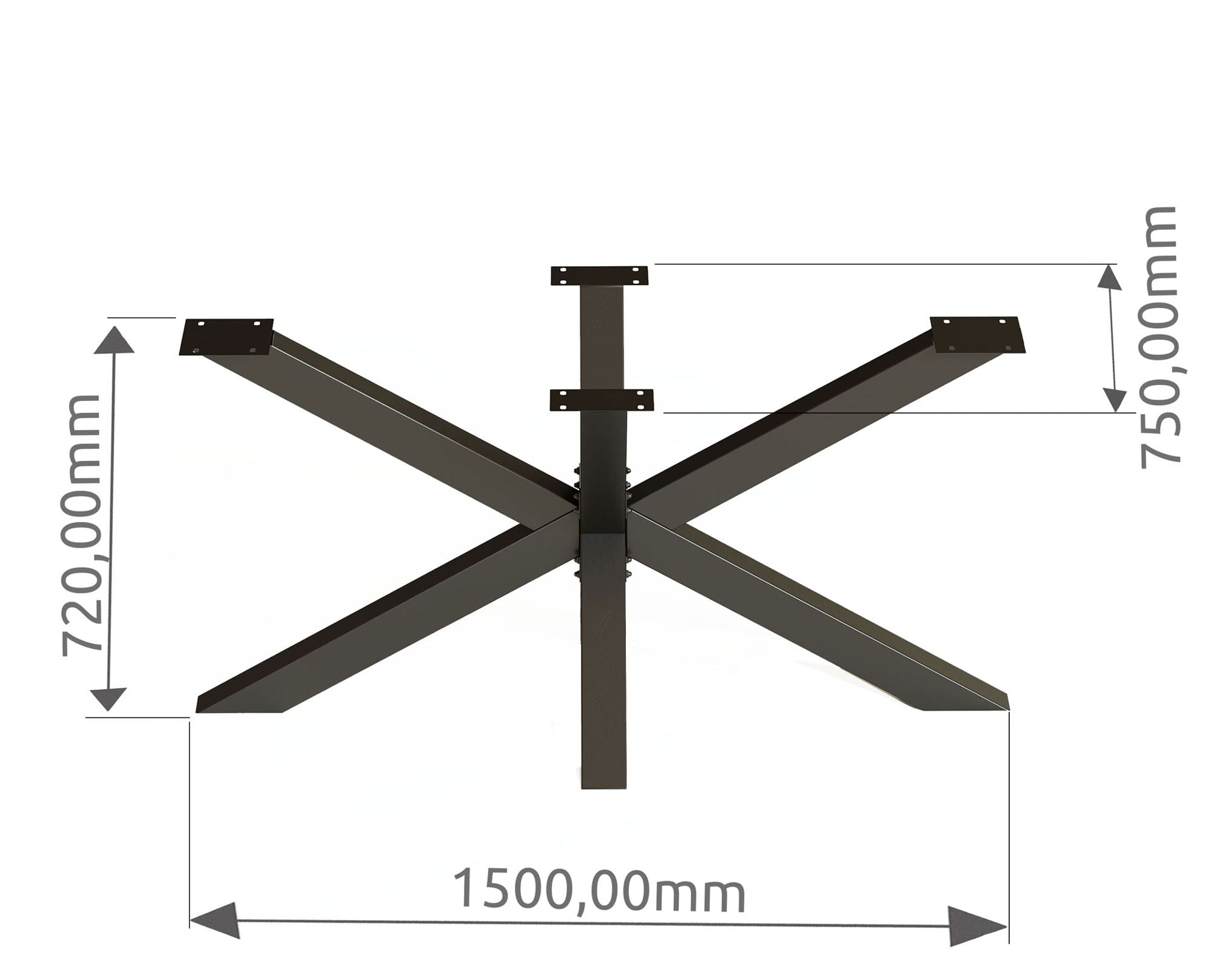Hora Spider Tischgestell Mittelfuß aus Metall schwarz