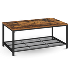 kalb | Couchtisch, Wohnzimmertisch, Holz & schwarzes Metall, stabil & langlebig, Couch Tisch für Wohnzimmer & Sofa, moderner Industrial Stil Indie
