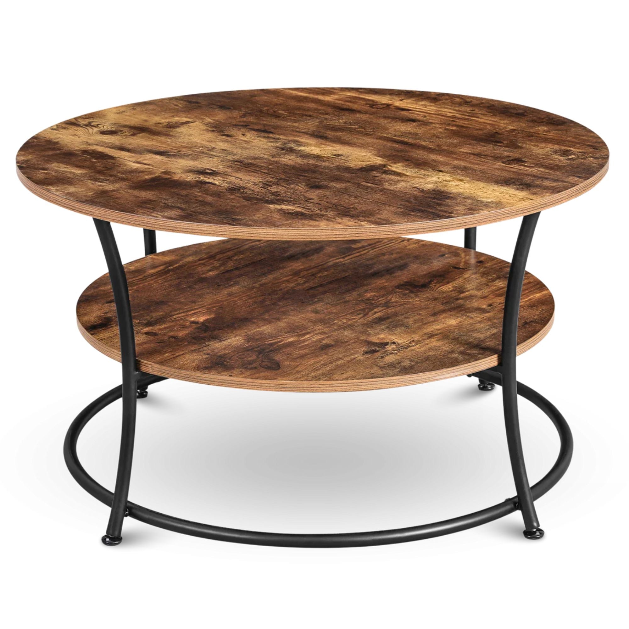 kalb | Couchtisch, Wohnzimmertisch, Holz & schwarzes Metall, stabil & langlebig, Couch Tisch für Wohnzimmer & Sofa, moderner Industrial Stil