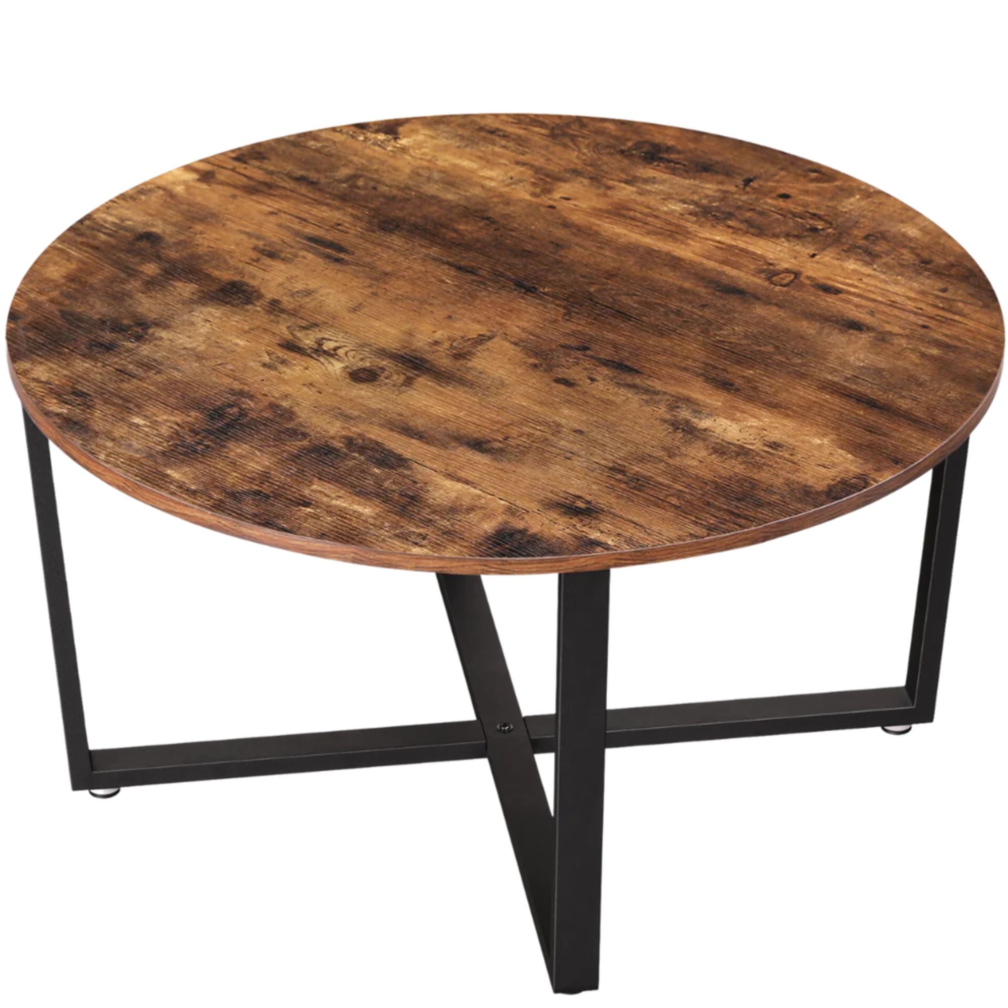 kalb | Couchtisch, Wohnzimmertisch, Holz & schwarzes Metall, stabil & langlebig, Couch Tisch für Wohnzimmer & Sofa, moderner Industrial Stil