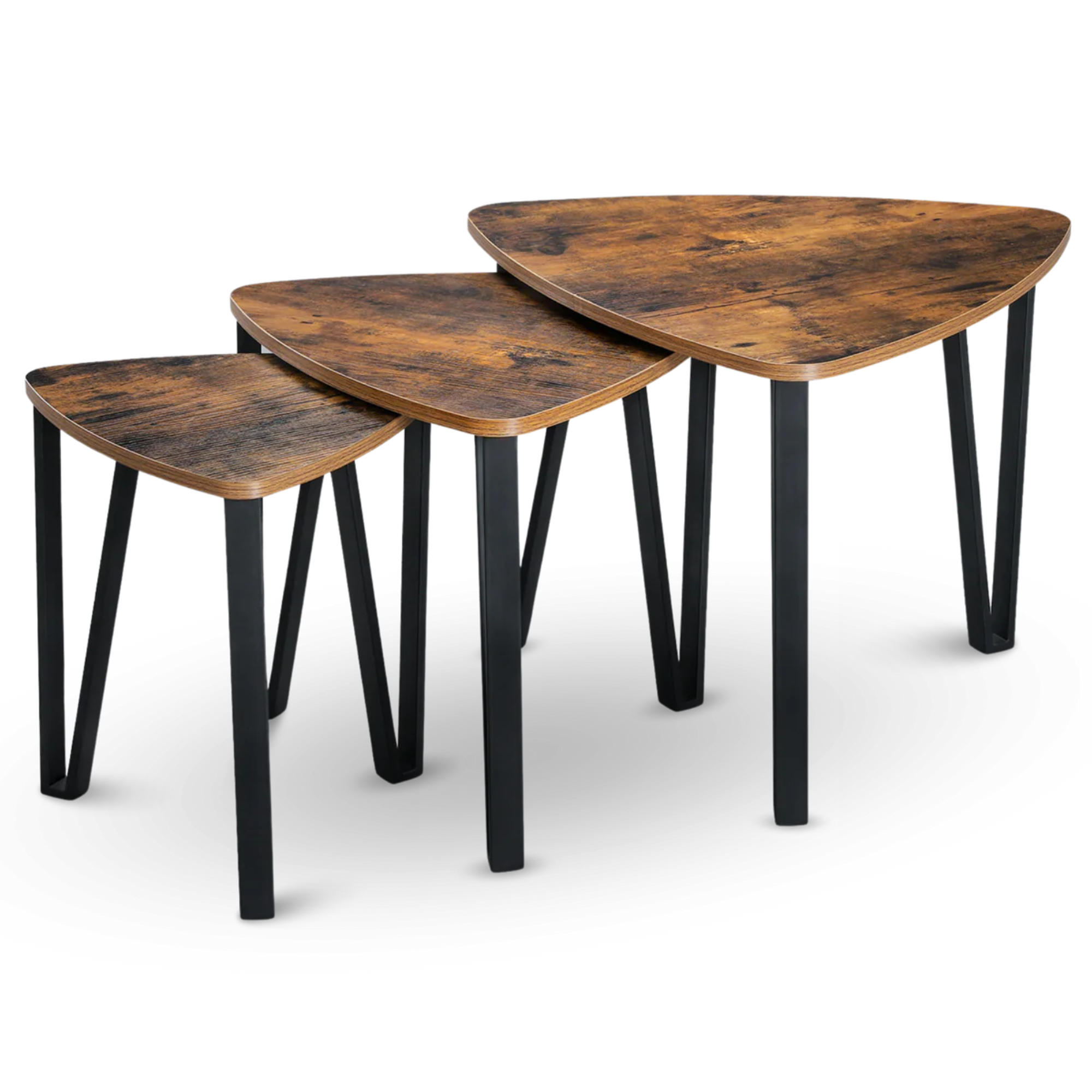 kalb | Couchtisch, Wohnzimmertisch, Holz & schwarzes Metall, stabil & langlebig, Couch Tisch für Wohnzimmer & Sofa, moderner Industrial Stil
