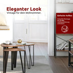 kalb | Couchtisch, Wohnzimmertisch, Holz & schwarzes Metall, stabil & langlebig, Couch Tisch für Wohnzimmer & Sofa, moderner Industrial Stil Indie