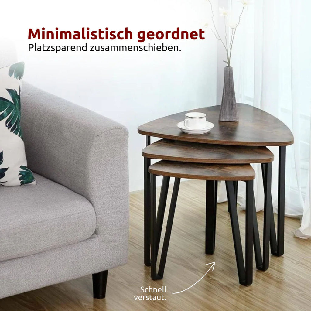 kalb | Couchtisch, Wohnzimmertisch, Holz & schwarzes Metall, stabil & langlebig, Couch Tisch für Wohnzimmer & Sofa, moderner Industrial Stil