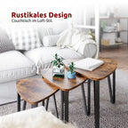 kalb | Couchtisch, Wohnzimmertisch, Holz & schwarzes Metall, stabil & langlebig, Couch Tisch für Wohnzimmer & Sofa, moderner Industrial Stil Indie