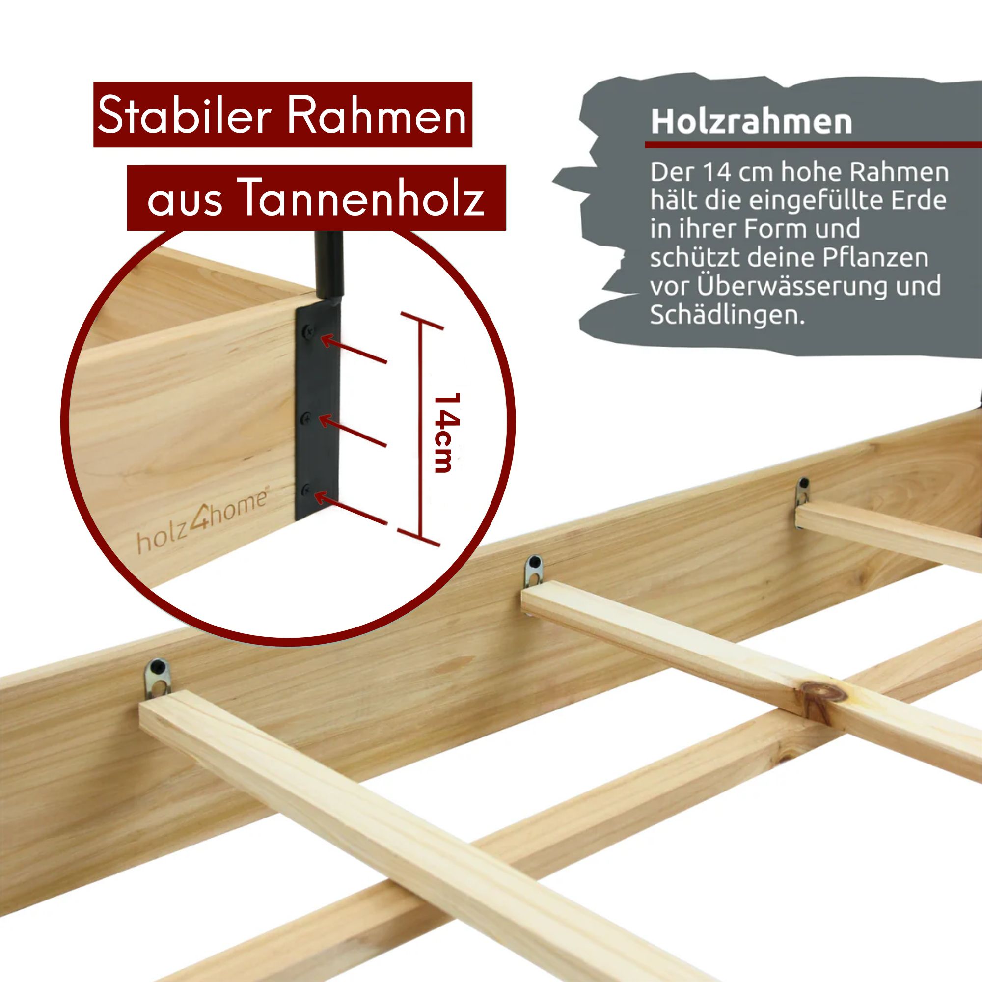 Gemüsebeet mit Abdeckung aus PVC 115cm x 80cm x 54cm I Frühbeet aus Holz