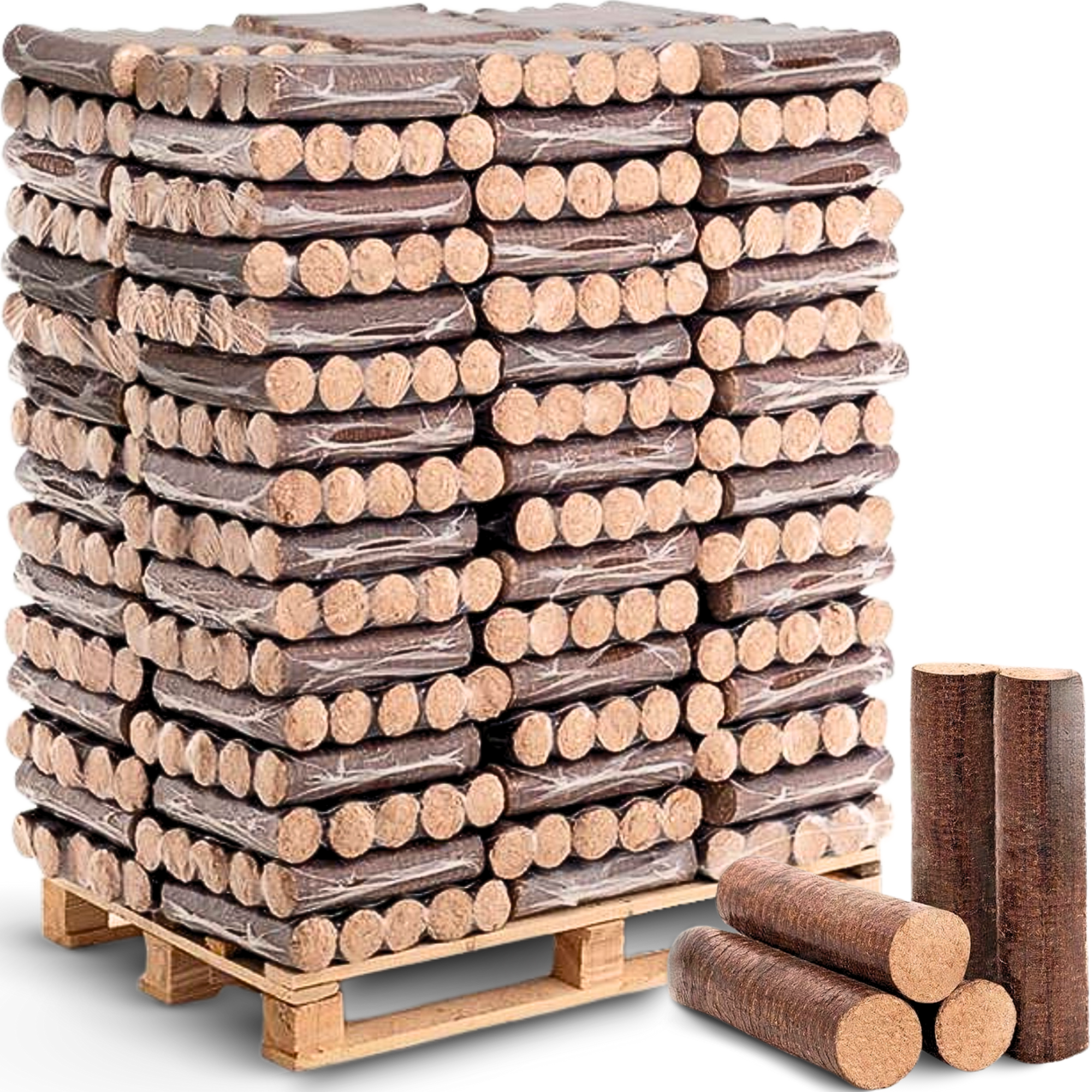 Hartholz-Eichenbriketts / Holzbriketts 960 kg pro Palette