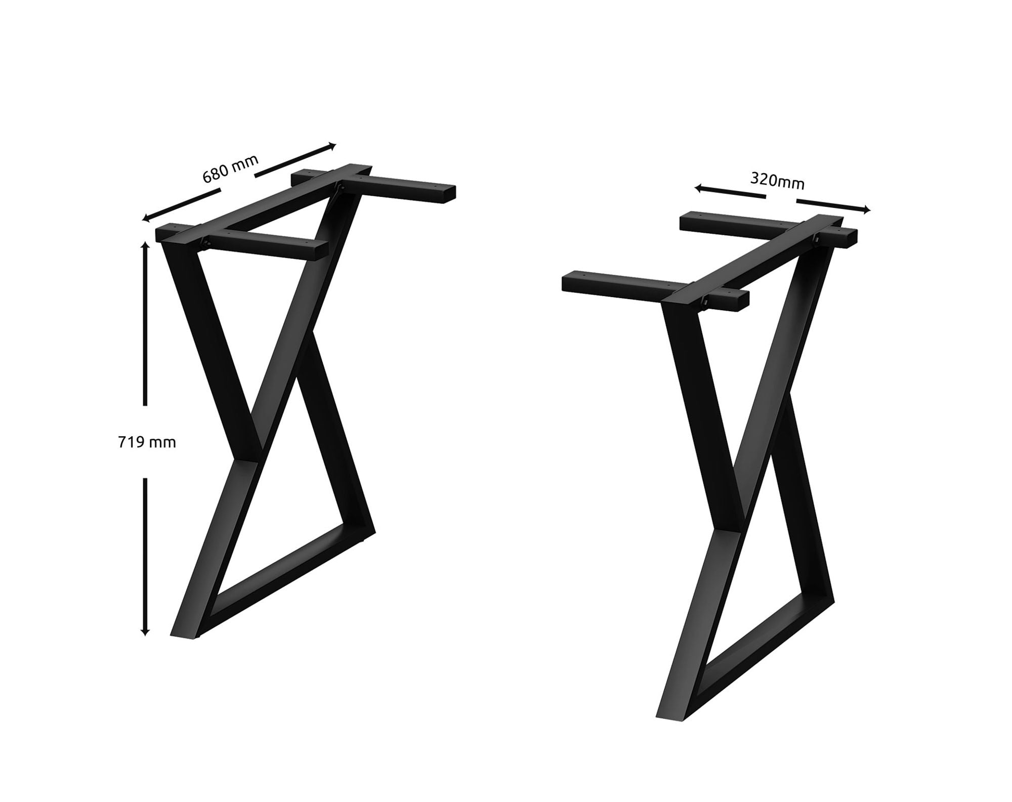 Tisch mit Tischplatte 160 x 80 cm ohne Baumkante aus massiver Eiche mit Aufdopplung am Rand - verschiedene Tischbeine zur Auswahl