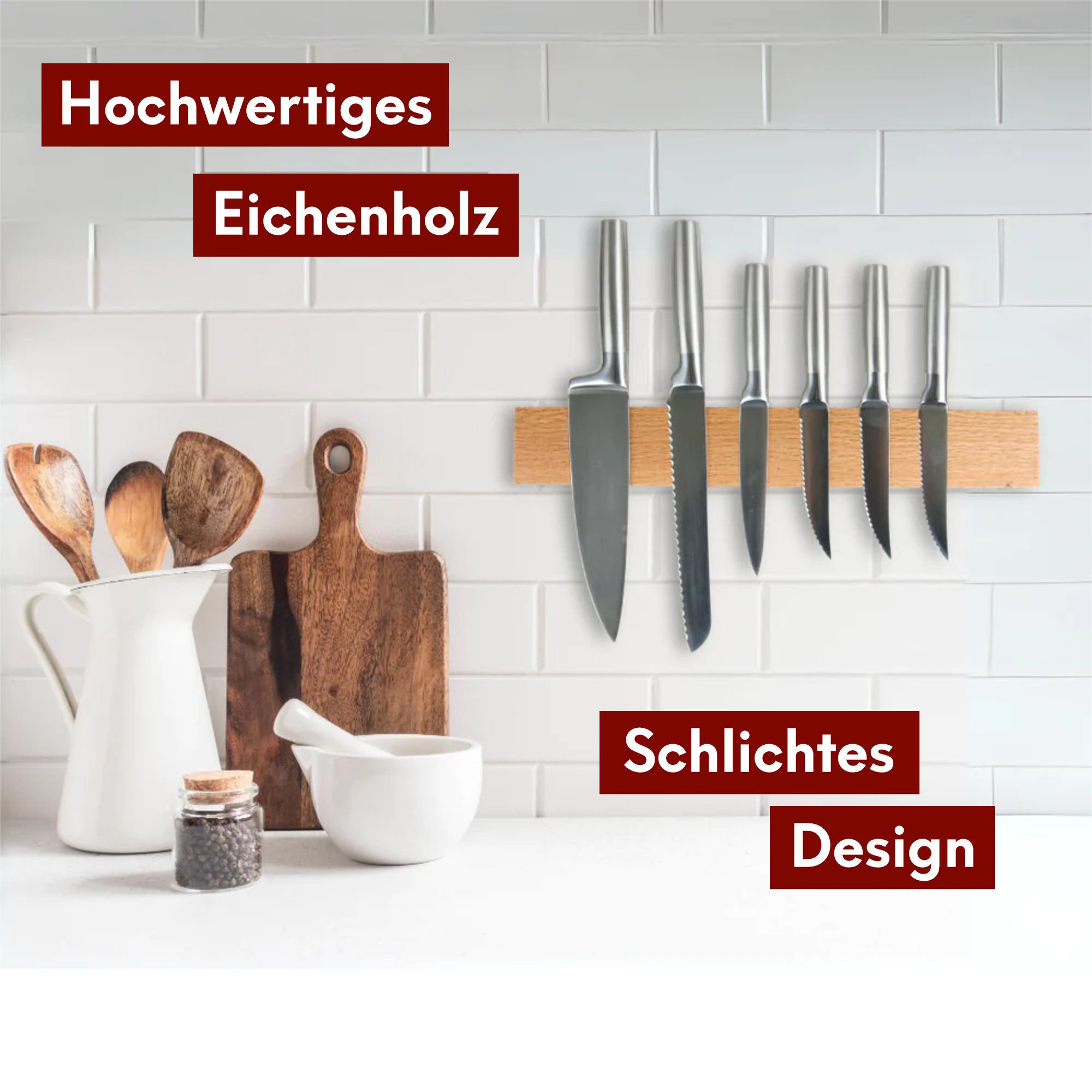Messerleiste magnetisch zum Kleben oder Schrauben