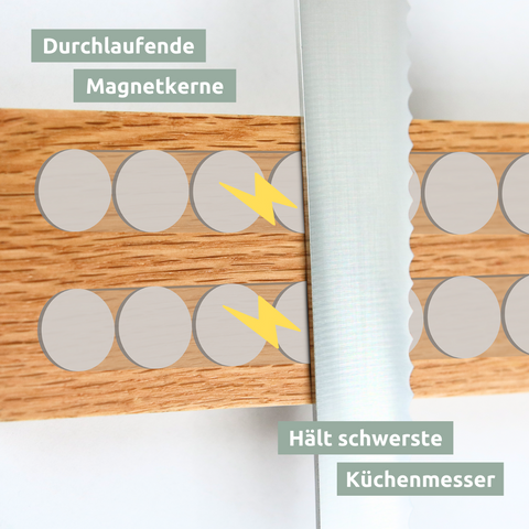 Messerleiste magnetisch aus Eichenholz