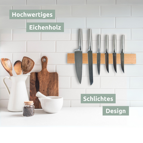 Messerleiste magnetisch aus Eichenholz