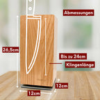 Magnetischer Messerblock 360° drehbar aus Eichenholz Eiche hell