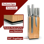 Magnetischer Messerblock 360° drehbar aus Eichenholz Eiche hell