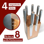 Magnetischer Messerblock 360° drehbar aus Eichenholz Eiche hell