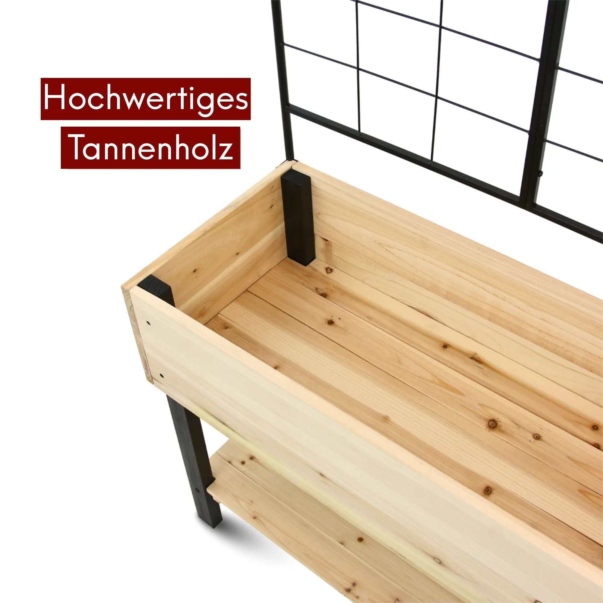 Hochbeet mit Rankgitter aus Metall I Ideal für den Balkon oder Terrasse