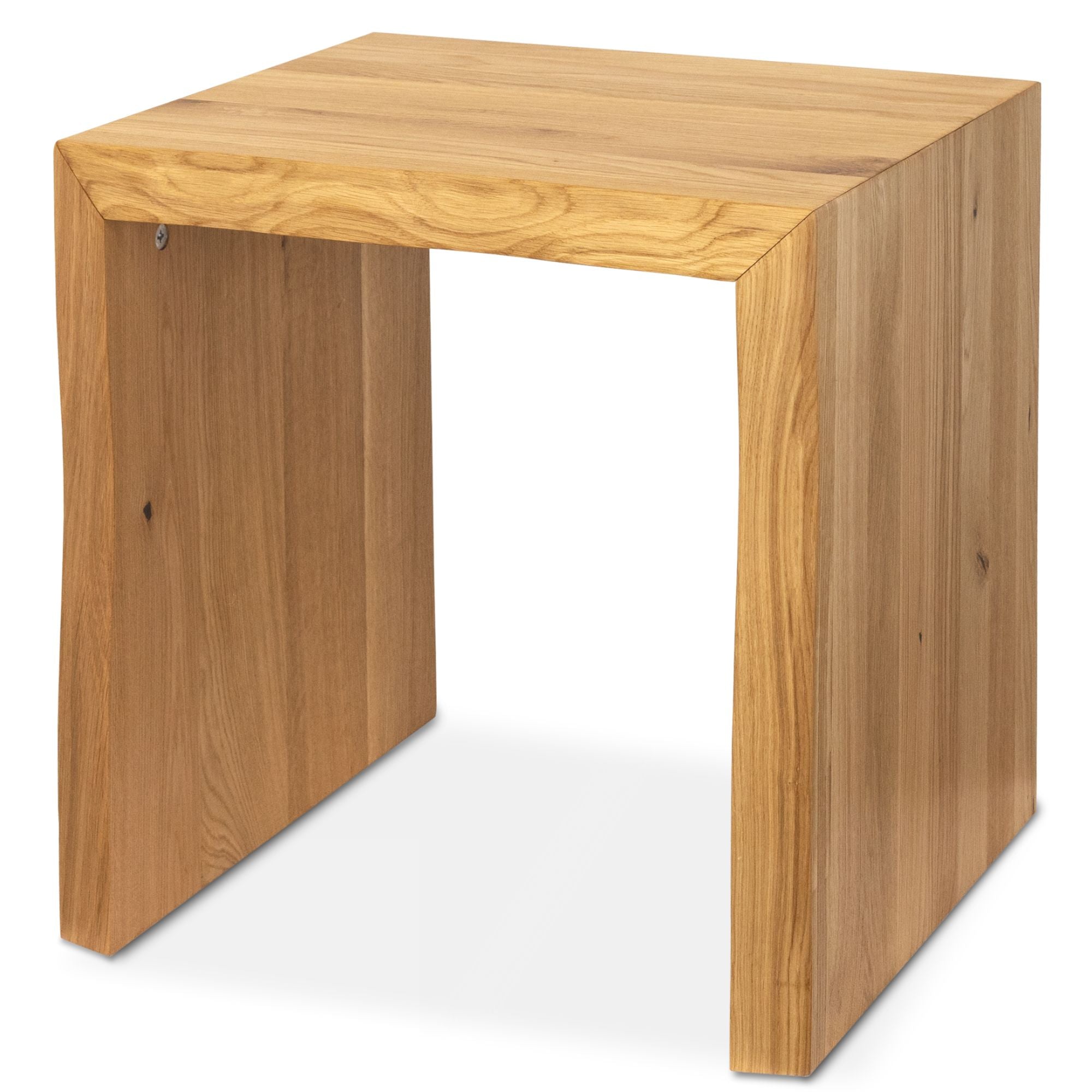 Holzbank Hocker aus massiver Eiche mit Baumkante