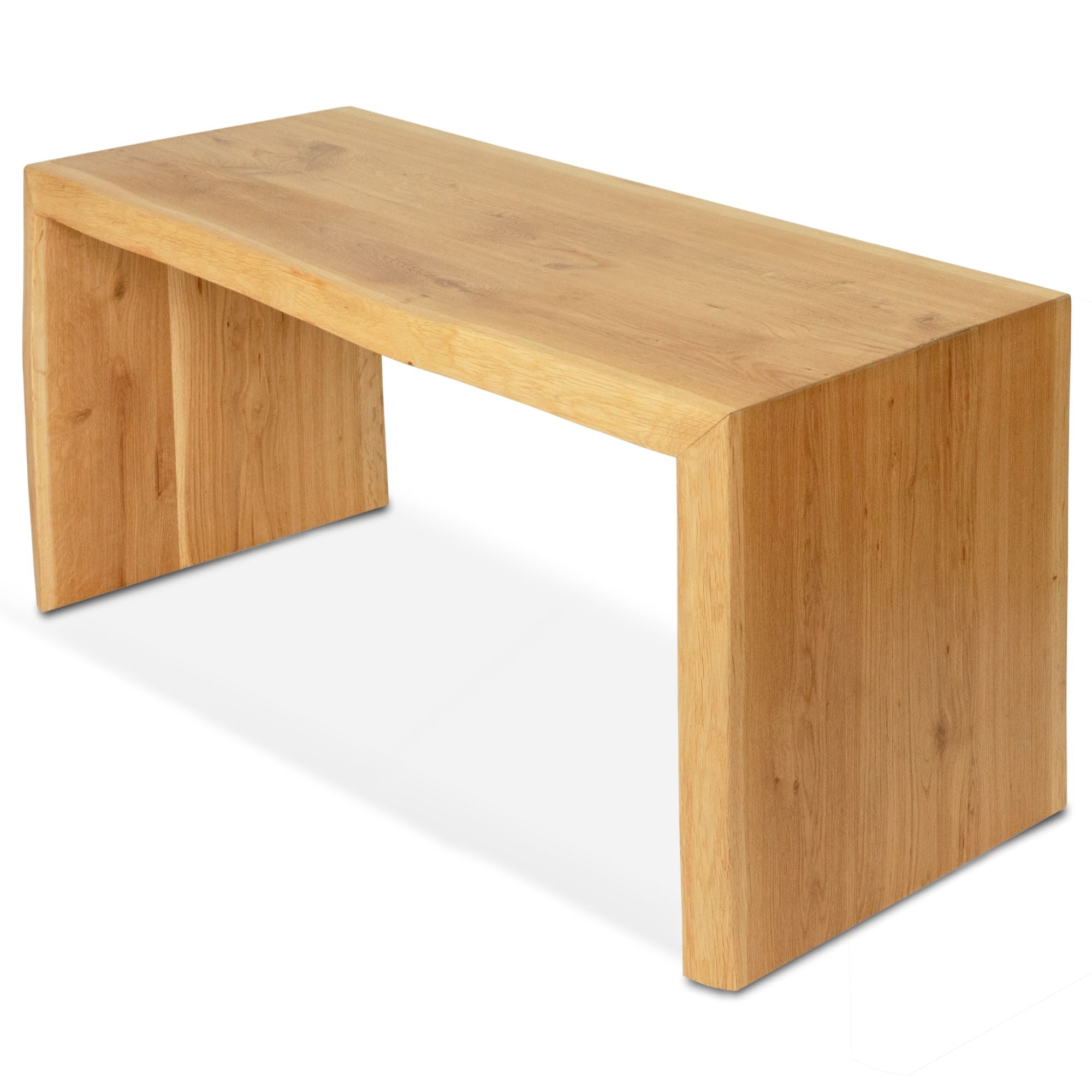 Holzbank Hocker aus massiver Eiche mit Baumkante