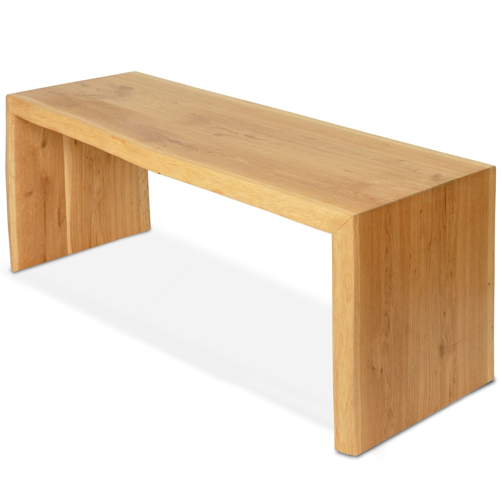 Holzbank Hocker aus massiver Eiche mit Baumkante