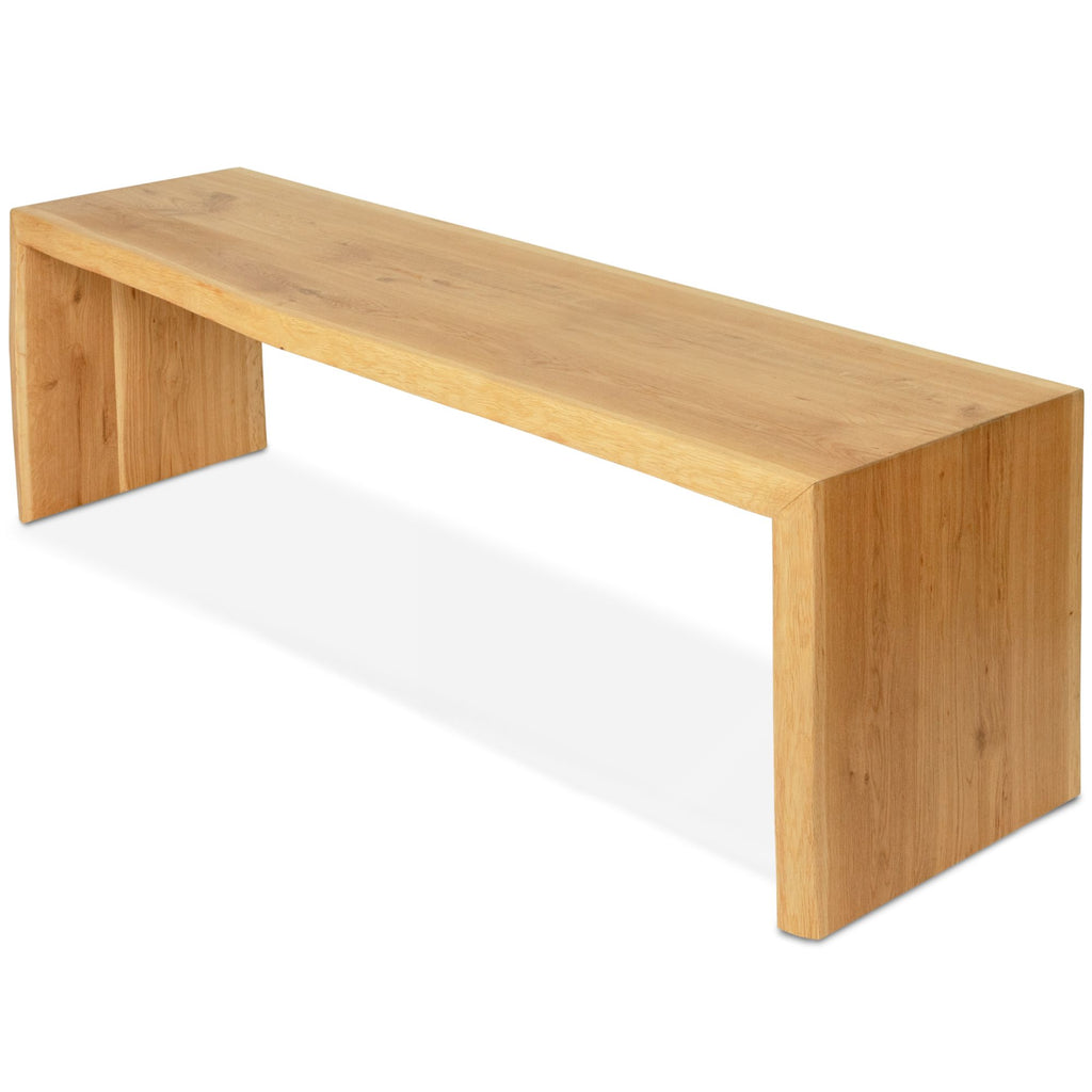 Holzbank Hocker aus massiver Eiche mit Baumkante