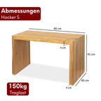 Holzbank Hocker aus massiver Eiche mit Baumkante  M