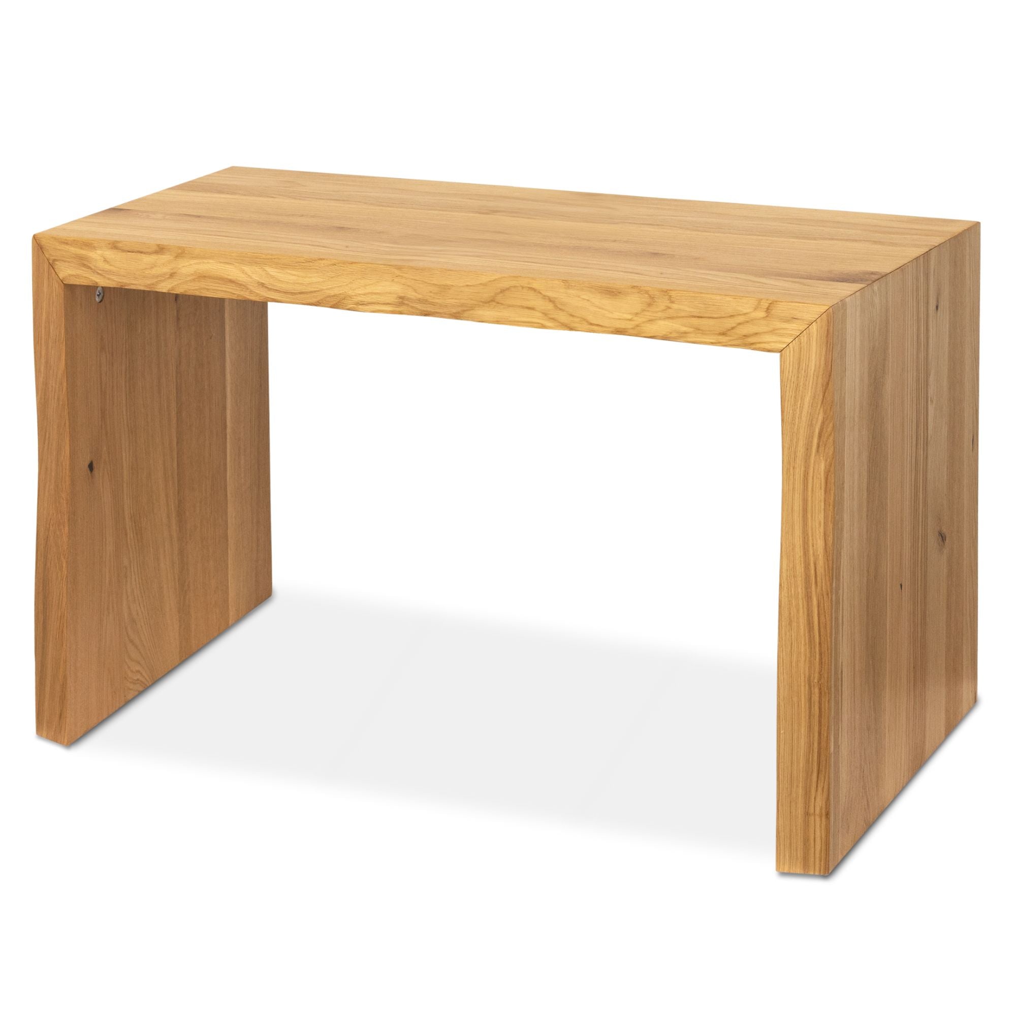 Holzbank Hocker aus massiver Eiche mit Baumkante