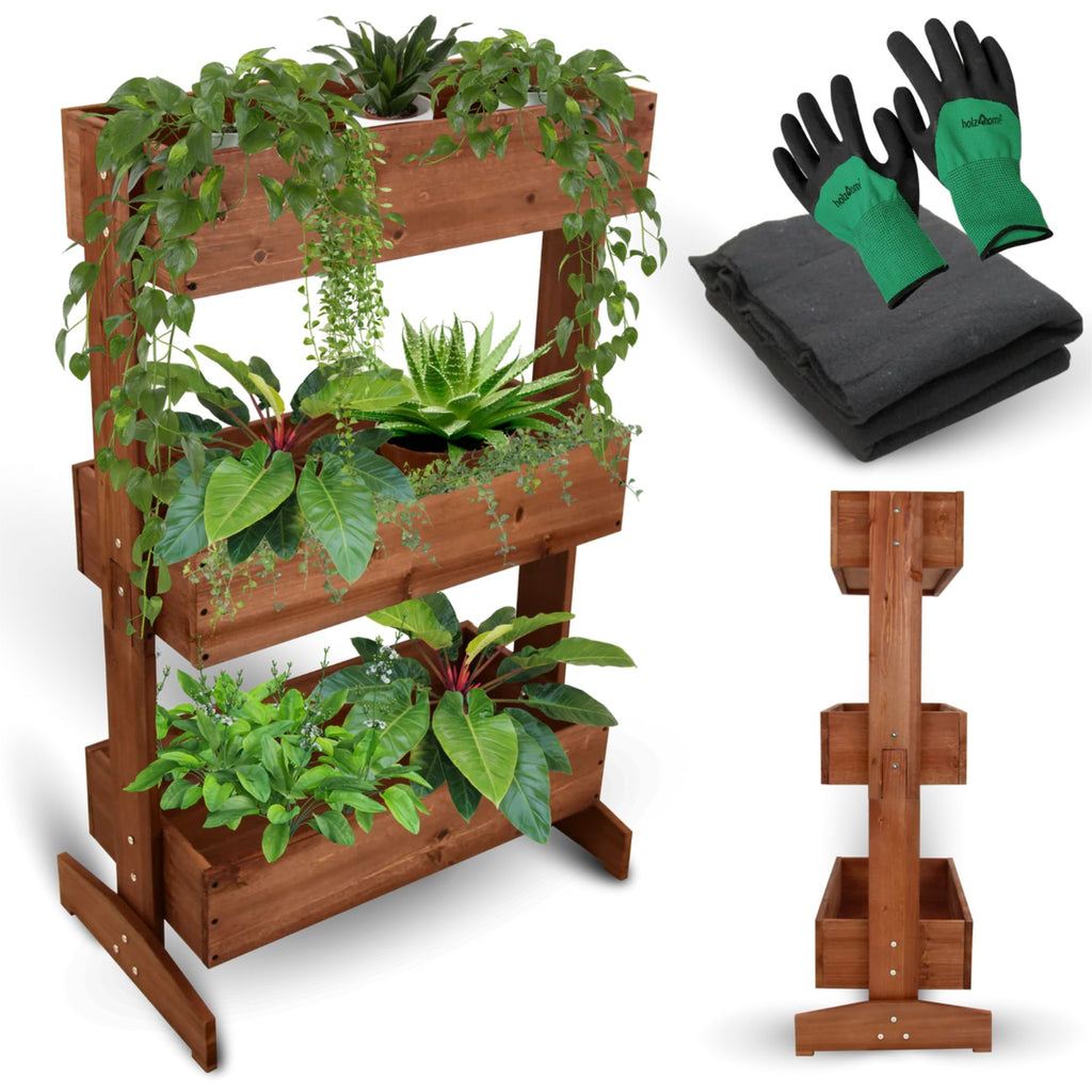 Hochbeet mit 3 Ebenen inkl. Gartenvlies & Handschuhe