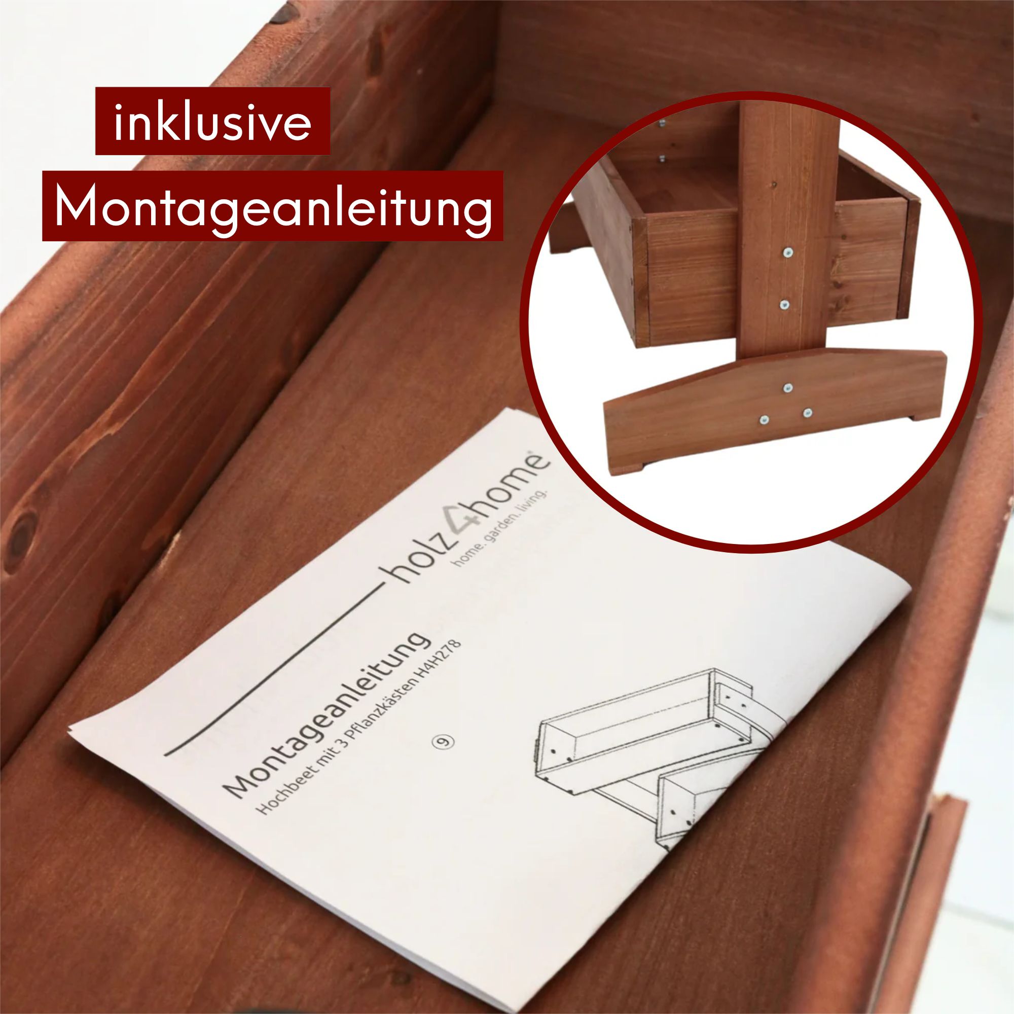 Hochbeet mit 3 Ebenen inkl. Gartenvlies & Handschuhe