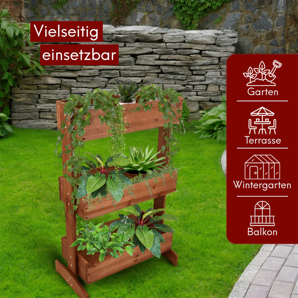Hochbeet mit 3 Ebenen inkl. Gartenvlies & Handschuhe